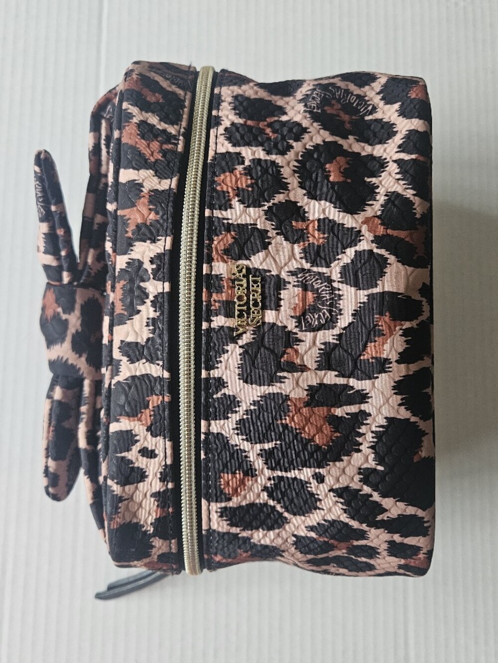 Victoria's Secret Pink, Black & Brown Leopard Bow Cosmetic Case